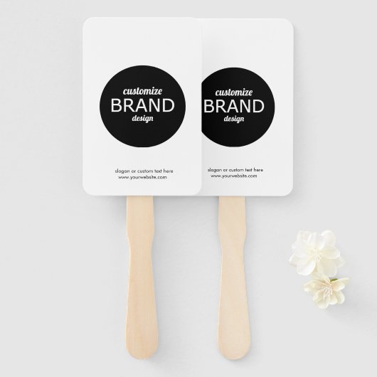 ロゴ付き宣伝用ハンドファン |ミニマモダンリスト ハンドファン (正面&裏面)