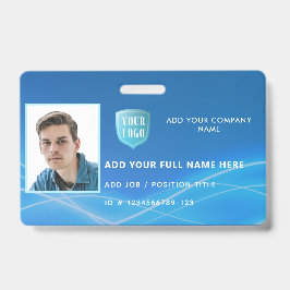 ロゴ付き従業員の横型フォトID バッジ