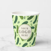 ロゴ付き手描きジル漬けパターン 紙コップ (正面)