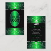 ロゴ付き抜群の黒華美緑オーナメント 名刺 (正面/裏面)