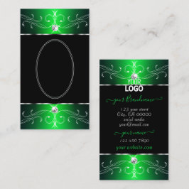 ロゴ付き抜群の黒華美緑オーナメント 名刺