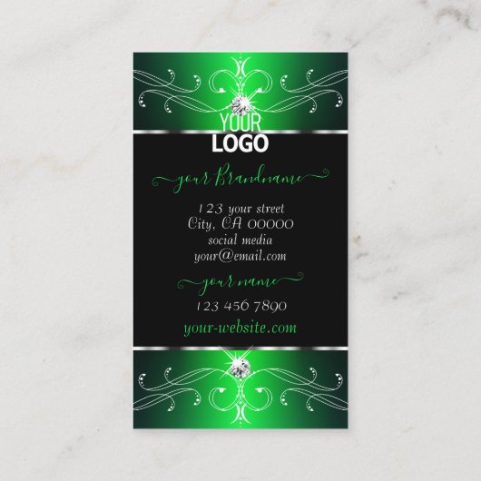 ロゴ付き抜群の黒華美緑オーナメント 名刺 (裏面)