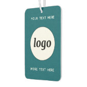 ロゴ付き文字ビジネス促進ティール（緑がかった色）緑 カーエアーフレッシュナー (左)