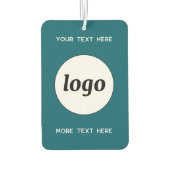 ロゴ付き文字ビジネス促進ティール（緑がかった色）緑 カーエアーフレッシュナー (裏面)