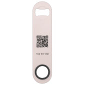 ロゴ付き文字QRコードビジネス赤面ピンク スピード栓抜き (裏面)