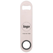 ロゴ付き文字QRコードビジネス赤面ピンク スピード栓抜き (正面)