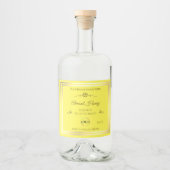 ロゴ付き明るい黄色の製品ラベル金ゴールドフレーム リキュールボトルラベル (正面)