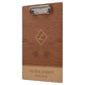 ロゴ付き木製デザイン クリップボード (左)