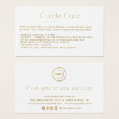 ロゴ付き気に編集可能Soy Candleカード (正面&裏面)