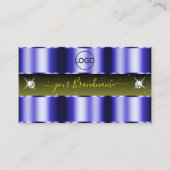 ロゴ付き派手なブルーイエローブラックスパークルジュエリー 名刺 (正面)