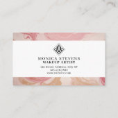 ロゴ付き液体ピンクフェイクの大理石のテクスチャ 名刺 (裏面)