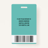 ロゴ付き病院医療ID バッジ (裏面)