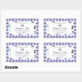 ロゴ付き白いバララベルのライトブルー製品 長方形シール (シート)