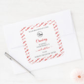 ロゴ付き白および赤のワードクラウド製品ラベル スクエアシール (封筒)