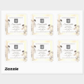 ロゴ付き白および金ゴールド製品パッケージングラベル スクエアシール (シート)