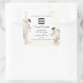 ロゴ付き白および金ゴールド製品パッケージングラベル スクエアシール (バッグ)