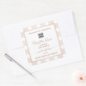 ロゴ付き白とピンクの製品の包装ラベル スクエアシール (封筒)