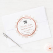 ロゴ付き白とピンクの製品の包装ラベル ラウンドシール (封筒)