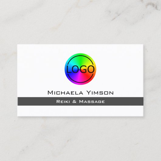 ロゴ付き白と濃い灰色のプロフェッショナル 名刺 (正面)