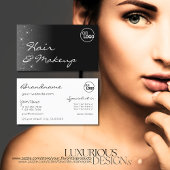 ロゴ付き白黒グリッタースタースタイリッシュ 名刺