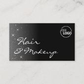ロゴ付き白黒グリッタースタースタイリッシュ 名刺 (正面)