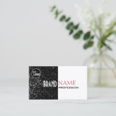 ロゴ付き白黒グリッタースターモダン 名刺 (スタンド正面)