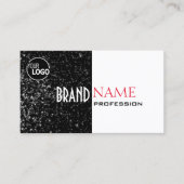 ロゴ付き白黒グリッタースターモダン 名刺 (正面)