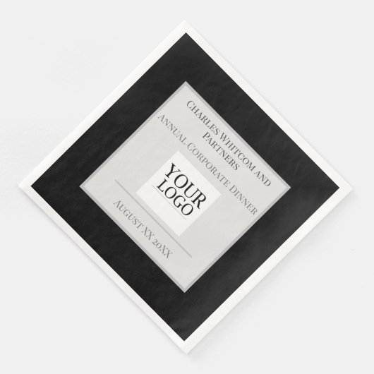 ロゴ付き白黒ビジネスまたは会社のイベント (コーナー)