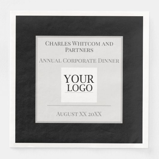 ロゴ付き白黒ビジネスまたは会社のイベント (正面)