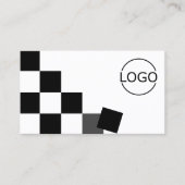 ロゴ付き白黒モダンチェスボカッコいいード 名刺 (正面)