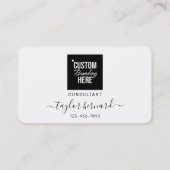 ロゴ付き白黒ロイヤリティ報酬カード ロイヤリティカード (裏面)