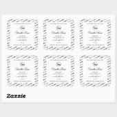 ロゴ付き白黒ワードクラウド製品ラベル スクエアシール (シート)