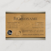 ロゴ付き素朴天然木目木板 名刺 (裏面)