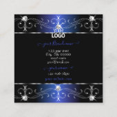 ロゴ付き絶妙な黒華美色オーナメント スクエア名刺 (裏面)