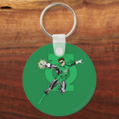 ロゴ付き緑のランタン キーホルダー (正面)