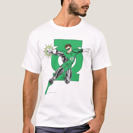 ロゴ付き緑のランタン Tシャツ (正面)