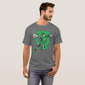 ロゴ付き緑のランタン Tシャツ (正面フル)