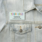 ロゴ付き緑の名前タグピンプロフェッショナル 名札 (インサイチュ)