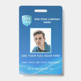 ロゴ付き縦型の従業員フォトID バッジ