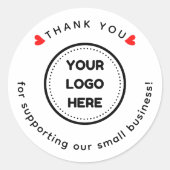 ロゴ付き自家製ウェルカムステッカーありがとう ラウンドシール (正面)