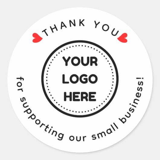 ロゴ付き自家製ウェルカムステッカーありがとう ラウンドシール (正面)