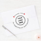 ロゴ付き自家製ウェルカムステッカーありがとう ラウンドシール (封筒)