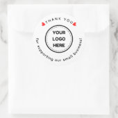 ロゴ付き自家製ウェルカムステッカーありがとう ラウンドシール (バッグ)