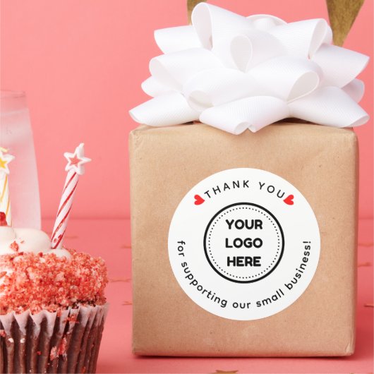 ロゴ付き自家製ウェルカムステッカーありがとう ラウンドシール (パーティー)