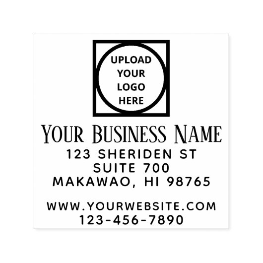 ロゴ付き自己墨込みビジネスアドレススタンパー セルフインキングスタンプ (デザイン)