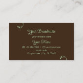 ロゴ付き薄緑と茶色の装飾品華美 名刺 (裏面)