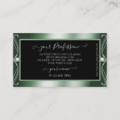 ロゴ付き装飾用ブラックグリーンスパークルダイヤモンド 名刺 (裏面)
