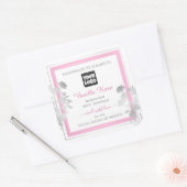 ロゴ付き製品パッケージラベル白シルバー スクエアシール (封筒)