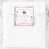 ロゴ付き製品パッケージラベル白シルバー スクエアシール (バッグ)