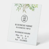 ロゴ付き観葉営業時間 台座サイン (正面)